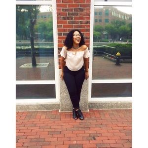 Off-shoulder dressy crop top